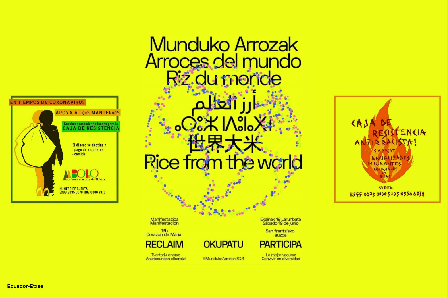Arroces-Mundo-Bilbao-2021-munduko-arrozak-vacuna-diversidad-solidaridad-apoyo-mutuo-corazón-maría-safrancisco-cajas-resistencia-manteros-racializadas
