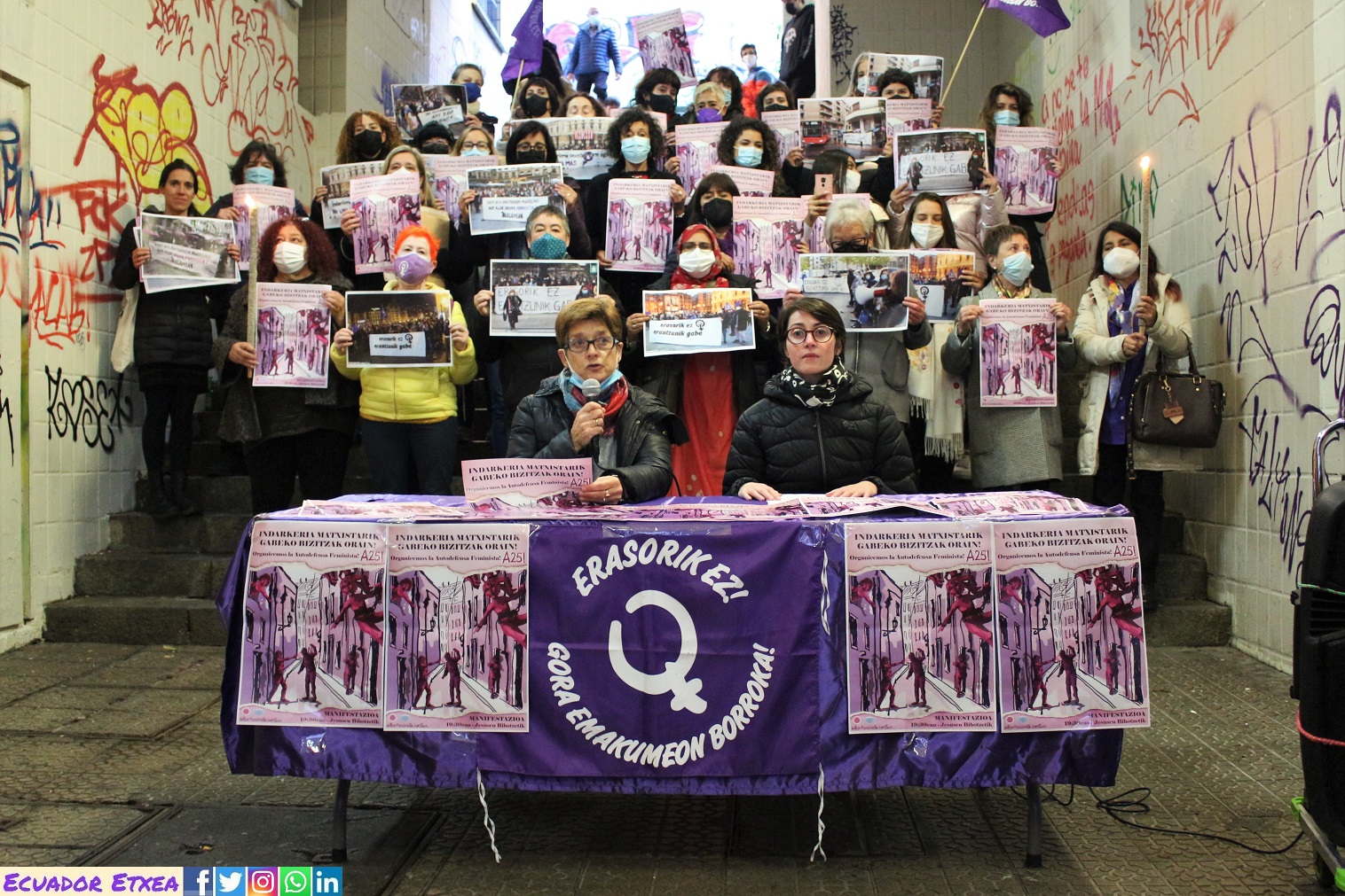 25N-feminista-25-noviembre-día-internacional-eliminación-violencia-mujeres-machista-bilbao-euskalherria-vasco-miedo-patriarcado-agresiones-sexuales