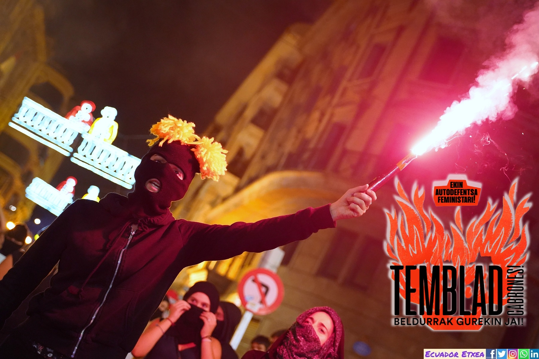 Feminista-machista-ataque-agresión-bilbao-fiestas-basque-vasco-escupitajos-txosna-moskotarrak